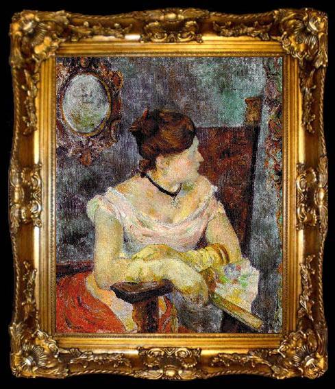 framed  Paul Gauguin Madame Mette Gauguin in Evening Dress, ta009-2